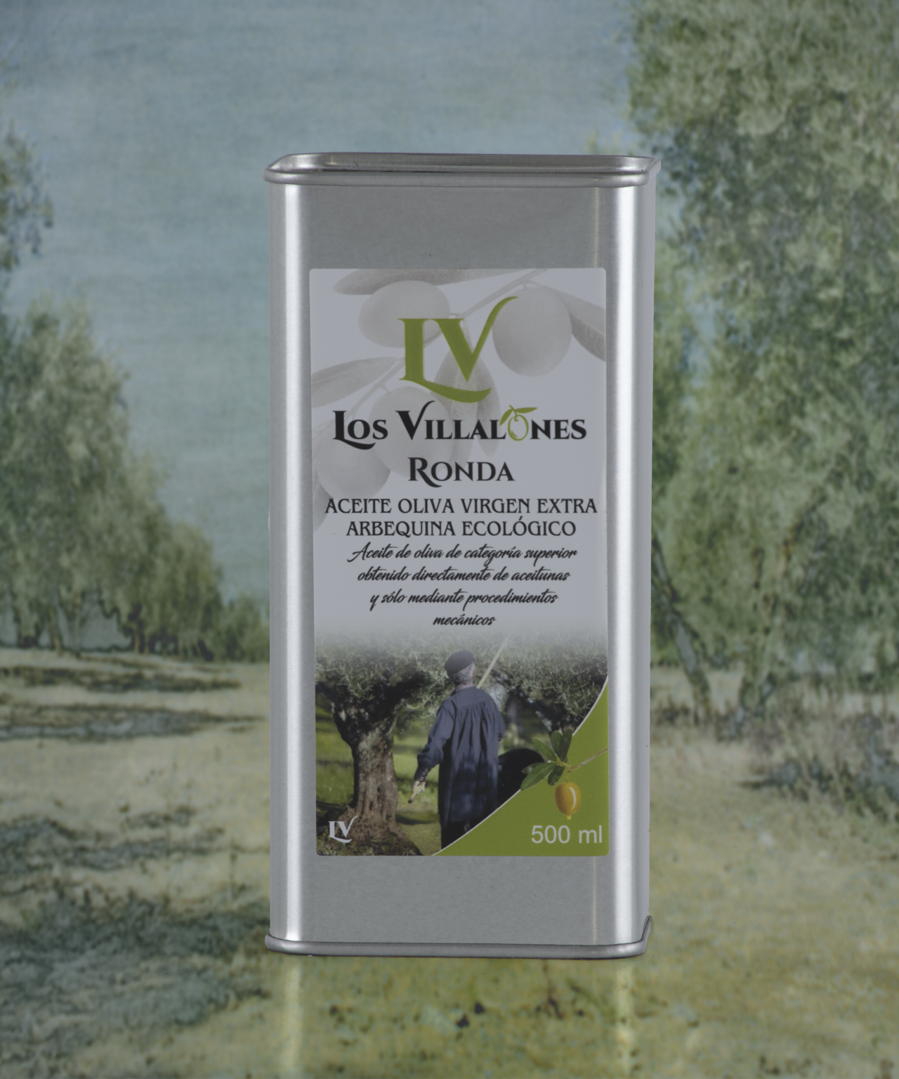 Huile d'Olive Vierge Extra Bouteille en verre 500 ml variété Arbequina  Production Écologique (boîtes des 6 unités) – Los Villalones